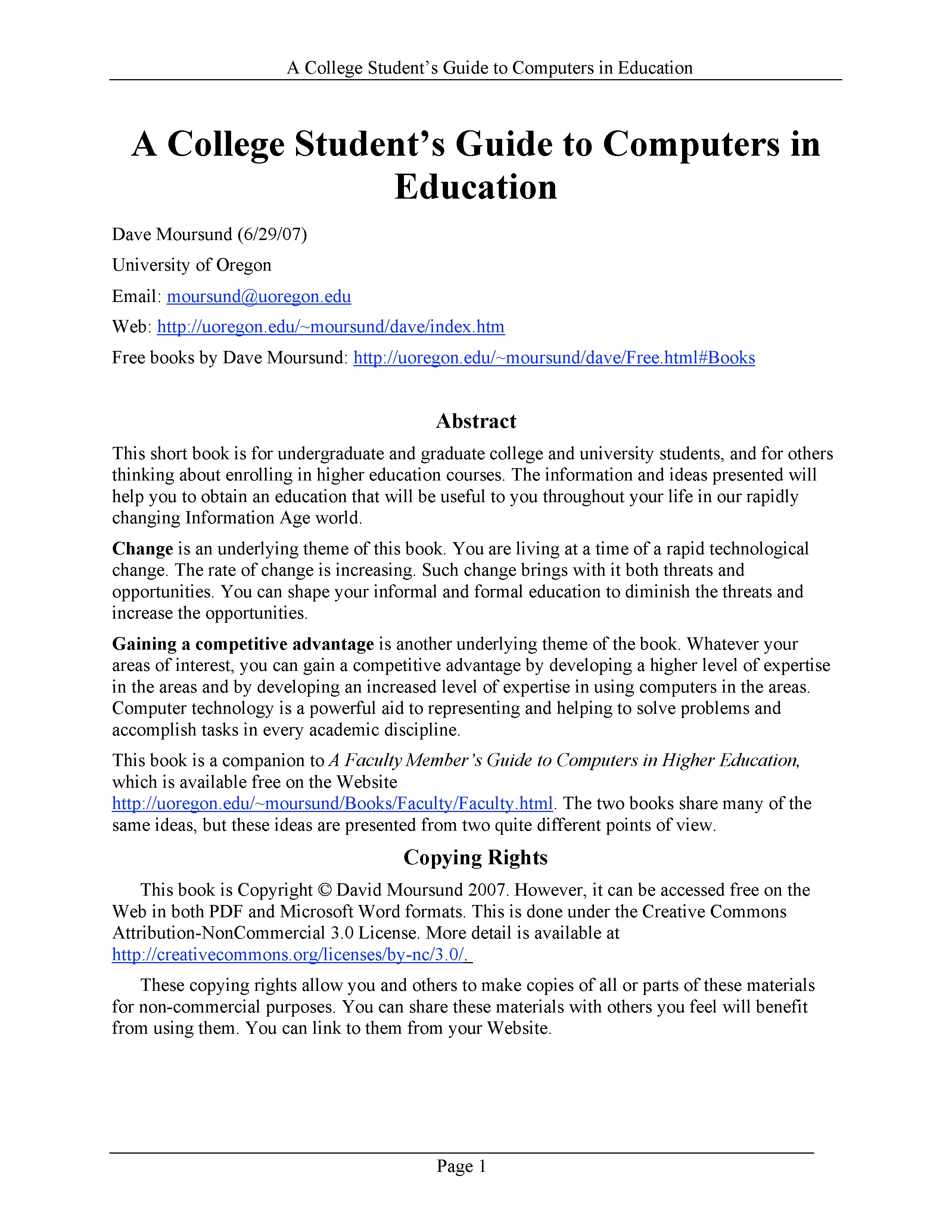 computer science college essay