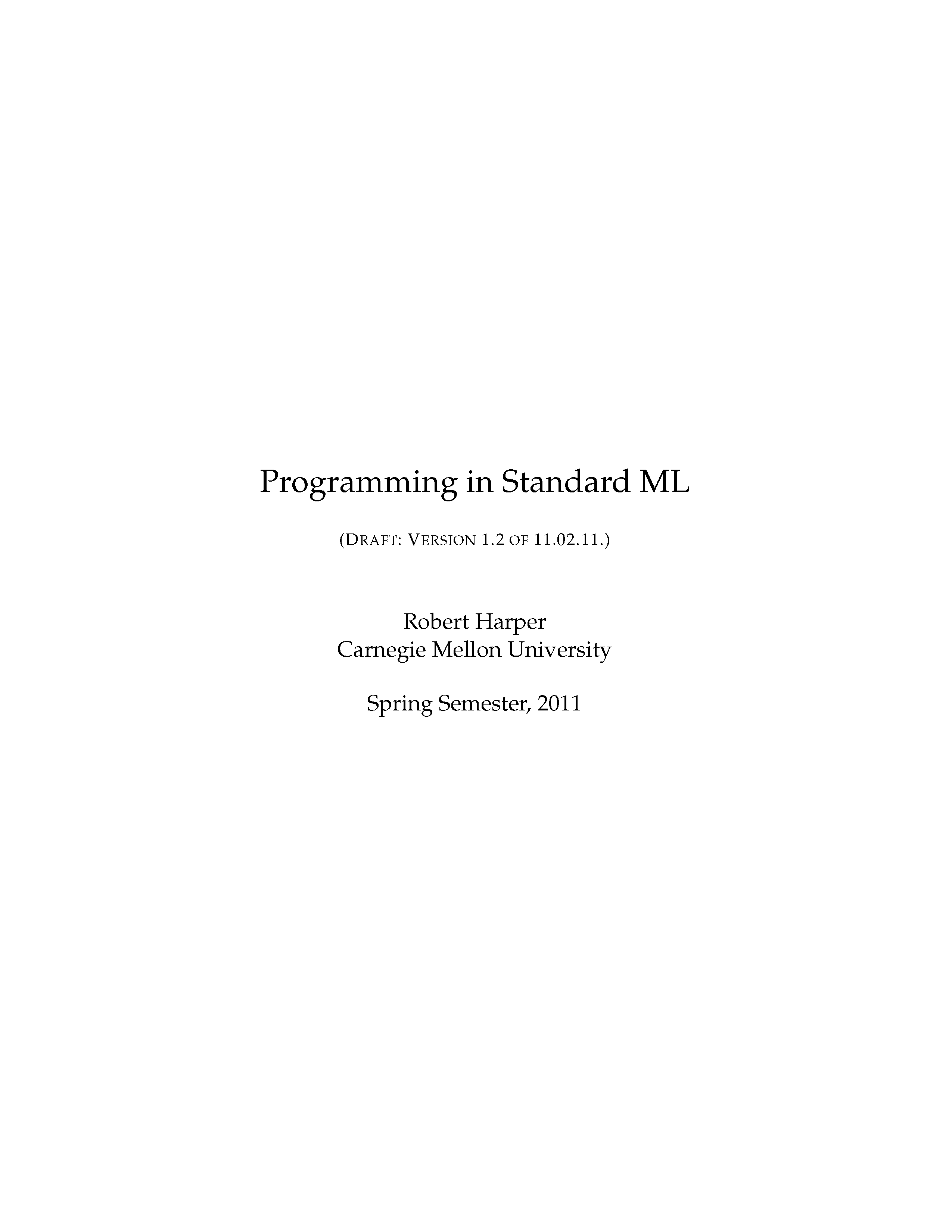 Programming in Standard ML