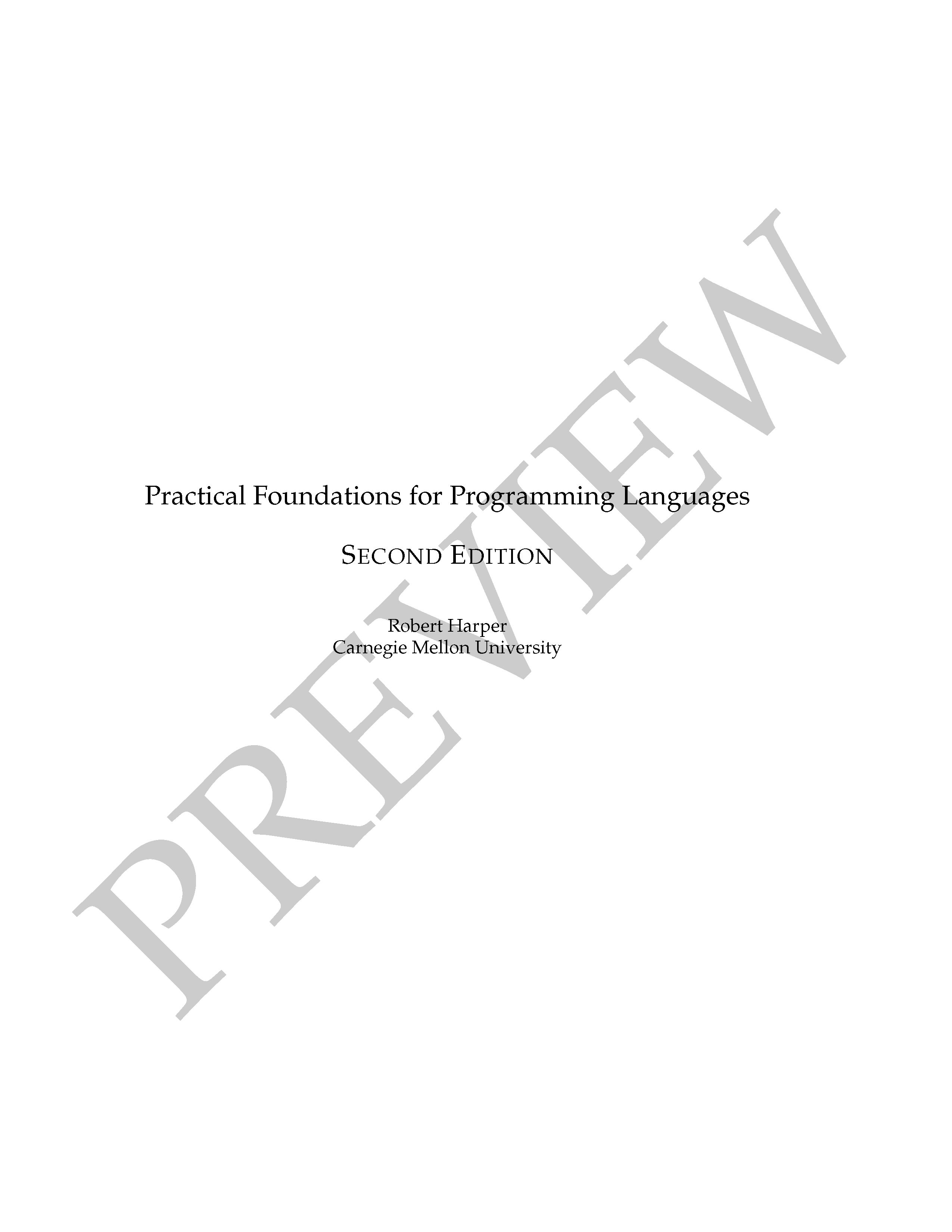 Practical Foundations for Programming Languages, 2nd Edition (Preview)