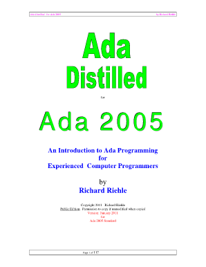 Ada Distilled for Ada 2005: An Introduction to Ada Programming for Experienced Computer Programmers 