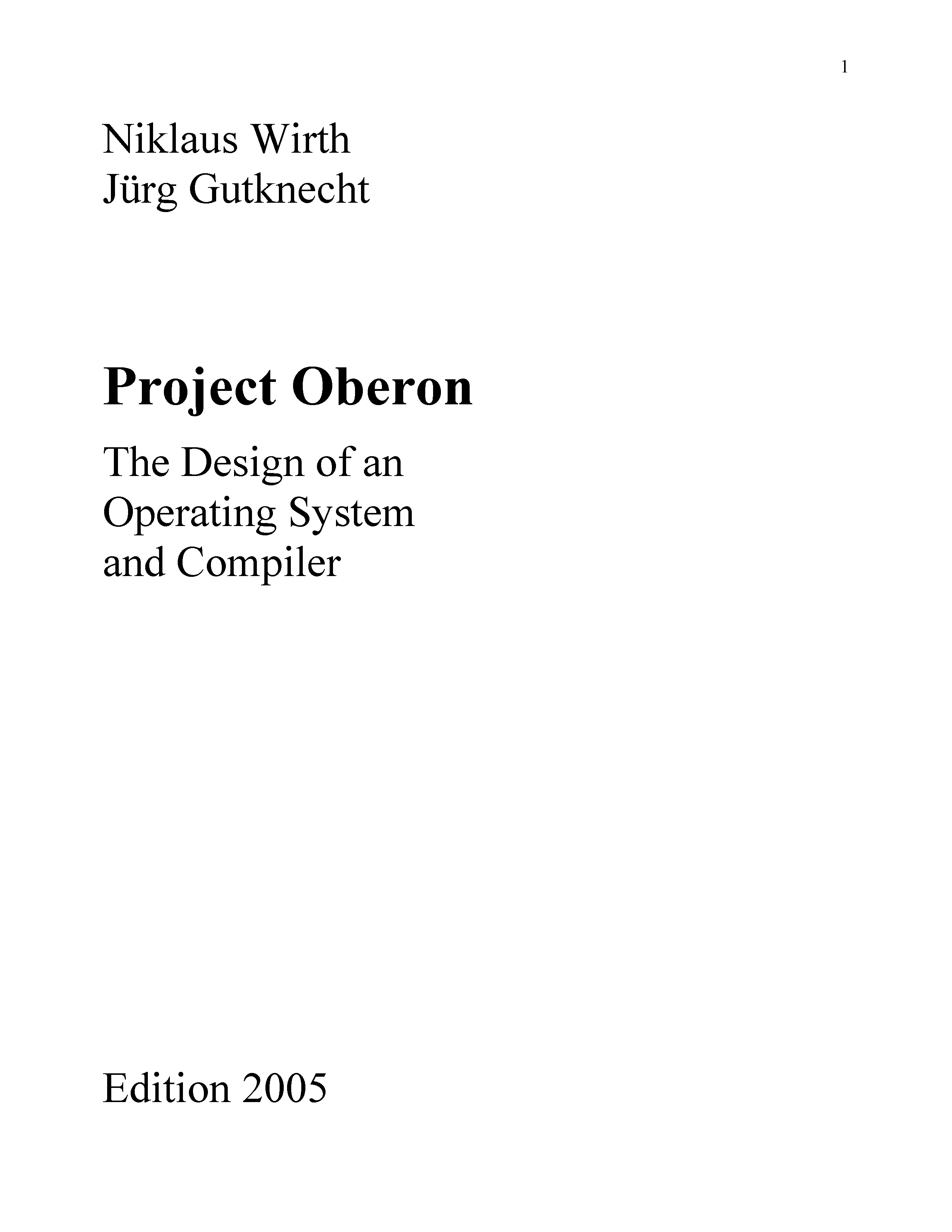 Project Oberon - The Design of an Operating System and Compiler, Revised Edition 2013