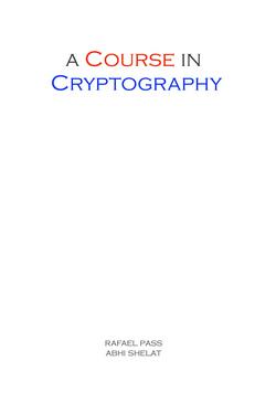 A Course in Cryptography