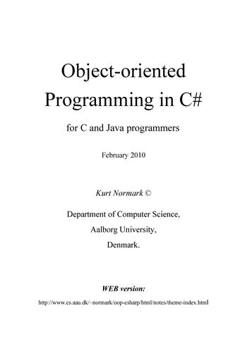 Object-oriented Programming in C# - for C and Java programmers