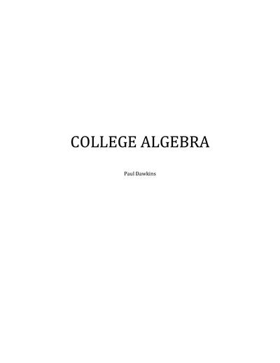 College Algebra