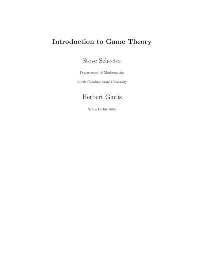 Introduction to Game Theory