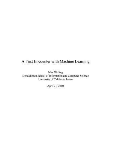 A First Encounter with Machine Learning