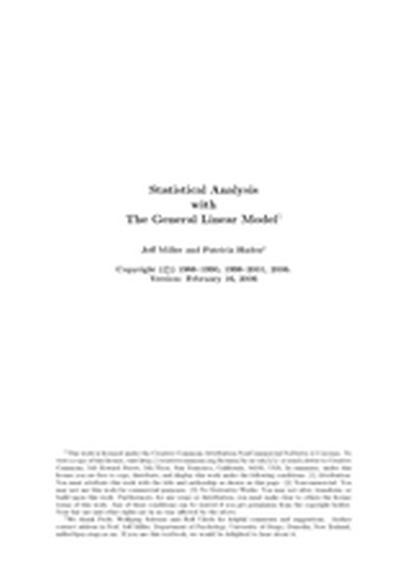 Statistical Analysis with The General Linear Model